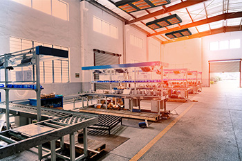 Industrial heaters in warehouse work area